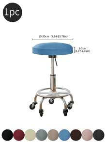 1pc Solid Color Stretchable Anti-Splash Milk Silk Round Seat Cover, Modern Style All-Season Dust-Proof Premium Bar Stool Cover, Suitable For Home