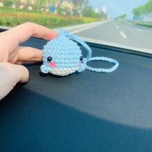 onEternal Handmade Crochet Cute Whale Hanging Decor, Car Interior Decoration, Mirror Ornament, Gift