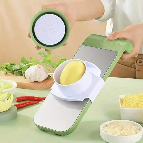 1pc Multi-Function Stainless Steel Vegetable Slicer, Quick Shredder, Hand Protection Kitchen Cutter For Potatoes, Carrots, Etc.