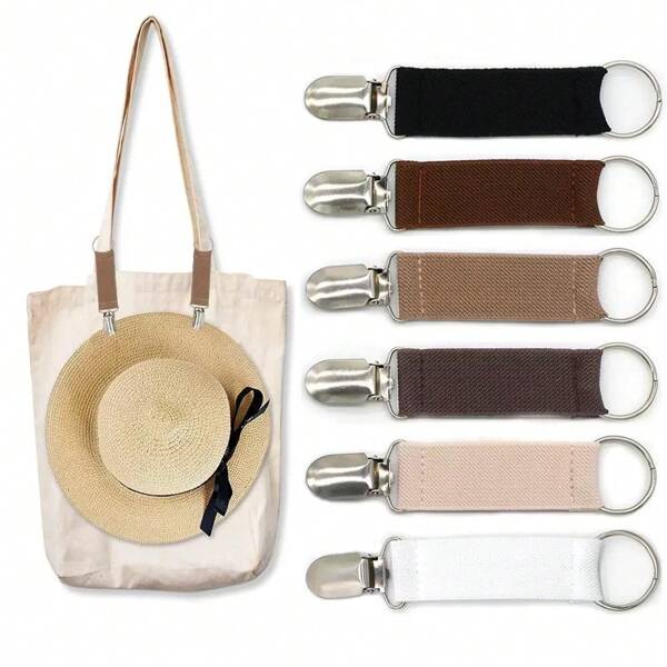 Multi-Color Elastic Hat Clip For Beach - Anti-Loss Holder For Straw Hats & Headscarves, Multi-Functional Bag Clip."This Elastic Hat Clip Secures Your Straw Hats And Headscarves During Beach Activities, Featuring Anti-Loss Design And Dual Functionality As A Bag Clip. Ideal For Windy Seaside Trips Or Crowded Festivals."