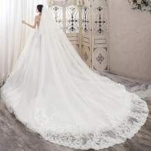 Elegant 2-Tier Sequined Cathedral Wedding Veil With Floral Lace Edge - Long Glitter Bridal Blusher In White Or Ivory, Includes Free Comb For Easy Styling Fall Clothes For Women