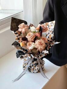 20 Stücke/Packung Reißfestes Blumen-Packpapier mit Leoparden-Muster im europäischen Stil, ideal für Blumenarrangements & Geschenkverpackung
