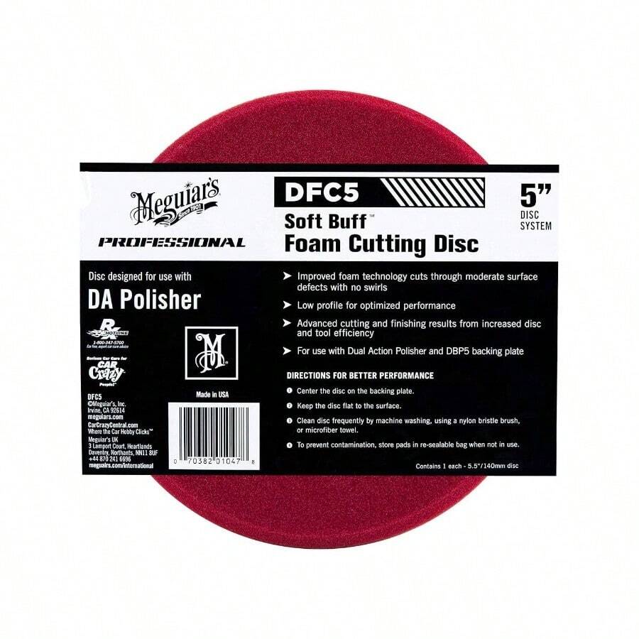 Meguiars Professional 6" Soft Buff DA Foam Polishing Disc DFP6  Foam Pad For Use With A 6" Backing Plate  Light Swirl Removal Pad For Light Cleaning And Polishing - 5吋+切割片 - 查看 1