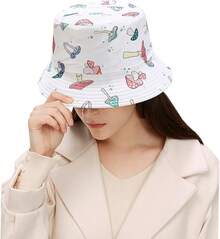 Unisex Reversible Bucket Hat For Beach And Fishing - Mushroom White - View 6