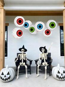 3pcs-Halloween Eye Lantern Decorations, Halloween Horror Lantern, Red, Blue, Green, Festive Party Hanging Decoration, Horror Theme Party Decoration, Restaurant Decoration, Multi-Scene Folding Paper Lantern, Halloween, Halloween Decoration
