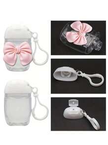 1PC/2PCS/3PCS Pink, White, Rose Red, And Transparent Empty Bottles For Hand Sanitizer Filling. Equipped With A Pink Bowknot, 30ml Portable Style, Hanging Rope Keychain, Pink Flip Cover. Reusable Portable Empty Bottles, Refillable Cosmetic Containers. Suitable For Liquid Lotions Or Creams, Essential For Travel And Dormitories. Perfect For Gifting To Mothers, Teachers, Friends, Ideal For Back-To-School, And A Great Valentine's Day Gift.