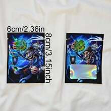 100Pcs Mylar Ziplock Bags,2.36*3.15 Inch,Reusable Aluminum Foil Pouches With Clear Window,Smell-Proof And Sealable Party Gifts Package Bags,3D Laser Holographic Gift Packaging Bags