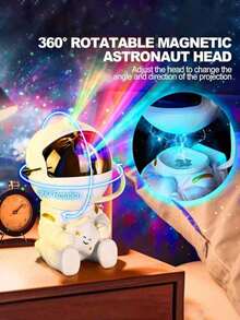 1 件宇航员投影灯，用 LED 灯装饰儿童卧室，天花板星空月亮星云效果，可调节亮度，带遥控器和按钮，USB 供电可变照明，适用于卧室、节日和派对装饰、客厅、办公室和派对装饰，理想的礼物选择，孩子们喜欢的生日礼物 - 彩色 - 查看 11