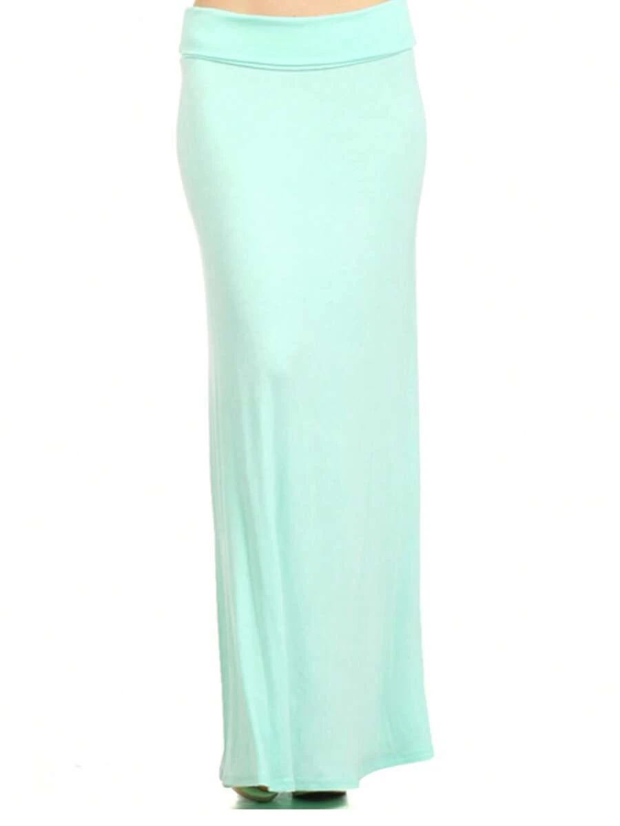 Chic Comfortable High Waisted Maxi Skirt Flowing A Line Design For Everyday Elegance - Nước - Xem 1