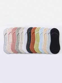 10/20双装薄款纯色隐形袜，防滑船袜，柔软舒适休闲蓬松袜，适合日常通勤、居家、办公、校园、运动，女士短袜，夏季保暖