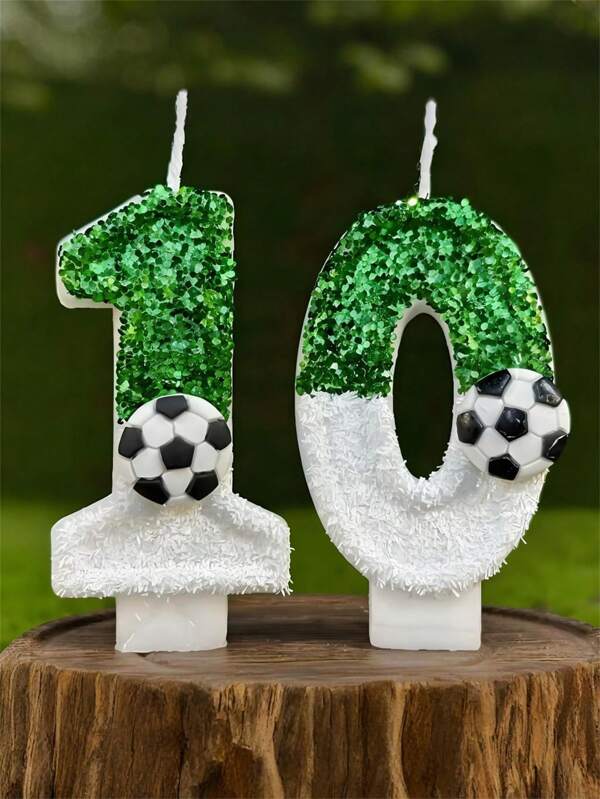 1 pieza Vela de número de fútbol creativa y linda para decorar tartas de cumpleaños, decoración de mesa de postres, suministros para decorar tartas, decoración para hornear, decoración de fiesta