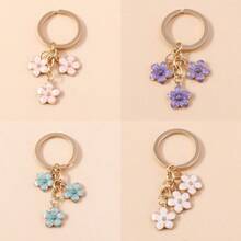 1PCS Cherry Blossom Keychain, Colored Flower Keychain, Bag Car Pendant Pendant, Schoolbag Pendant. - 白色 - 查看 5
