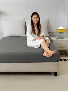 一件柔軟床笠配純色床笠床罩 - 防皺、防褪色、防污、防磨損床單（不含枕套），輕薄柔軟 防滑不起球 便攜易拆卸 多色可選，適用於臥室、客房、公寓、學校，等多種場景適用，是住校學生，招待客人，旅行的必備品，四季防床墊