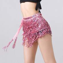 1 szt Damski Cekin Spódnice Brokat Taniec brzucha Biodro Spódnice Frędzle Szaliki Zachwycać się Spódnice Zawinąć Impreza Kostium Dama Seksowny Taniec brzucha Biodro Szaliki