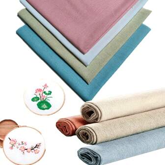1pc [Multi-Color Handwash Material] Premium Linen Fabric, 20 Inches X 20 Inches - Suitable For Cross Stitch, Embroidery, DIY Crafts, Doll Clothes, Sofa Cushions And Holiday Decorations | Hand Wash Only, Multi-Color