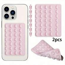 Suporte de silicone para celular com ventosa, 28 ventosas independentes sem adesivo, suporte reutilizável de dupla face, adequado para maquiagem, exercícios, chuveiro, carro e cozinha, compatível com iPhone, Android, presente de aniversário, família, suporte para celular para amigos, acessórios para celular