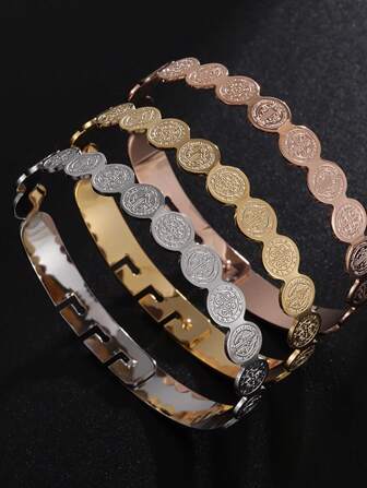 1 件天主教圣贝尼托十字架耶稣不锈钢手链男女祈祷宗教珠宝护身符礼物