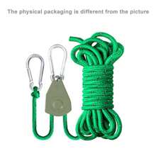 1pc, Four Meter Portable Adjustable Fixed Tent Height Tie Rope, Pulley Camping Rope, Canopy Windproof Rope Pulley Tensioner Adjuster Reflective Rope Hook, Outdoor Camping Tent Rope Pulley Adjustment Buckle, Used For Quick Setting Of Canopies, Canopies, Kayaks And Canoes, Outdoor Tents, Pet Towing Rope (Actual Packaging Does Not Match Picture)