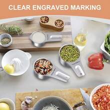 不锈钢量杯和量勺套装，用于烹饪和烘焙的测量工具 - 彩色 - 查看 3