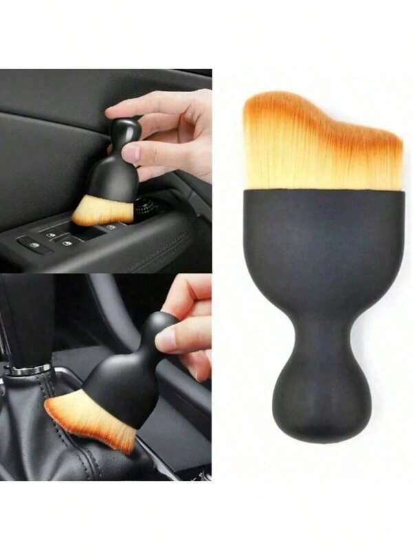 Escova de limpeza de carro 1 peça - Cerdas super macias, limpeza suave, ferramenta multifuncional para espanar o interior do carro para áreas de difícil acesso, acessório essencial para cuidados com o carro