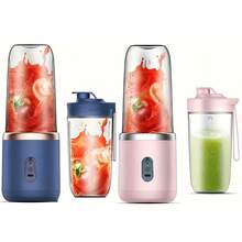 1 Portable Dual-Cup Electric Juicer, Blender, Mini Wireless Portable, Suitable For Home And Outdoor Travel, USB Charging, 6-Blade Gift Juicer, Multi-Functional Juicer, Kitchen Accessory - 彩色 - 查看 10