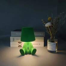 Lampe de bureau mignonne en peluche de dessin animé - Interrupteur tactile à 3 couleurs réglable, batterie rechargeable portable 2000 mAh, design d'animal adorable pour la décoration de la chambre et du salon, cadeau de la Saint-Valentin, lampe de bureau, conception amusante, batterie rechargeable, luminosité douce