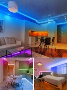 1 Set Of 1M/2M/3M/5M Black LED Strip Lights, RGB 3-Key Controller, USB Powered, 5V 5050 Wall Mounted Lights, Suitable For Home Decor, Living Room, Bedroom TV Backlighting