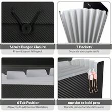 SKYDUE Accordion File Organizer, Expanding File Folder With Pockets,Portable Receipt Paper Bill Document Organizer,Letter/A4 Size Filing Folder School Office Supplies,Black2025 - Black - View 4
