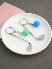 1 Stück Simulation Mini Golfball Schlüsselanhänger, kreativ er Metall Schlüsselring, Autoschlüssel Halter, Tasche Anhänger, Hängedekoration, Paargeschenke, Schule