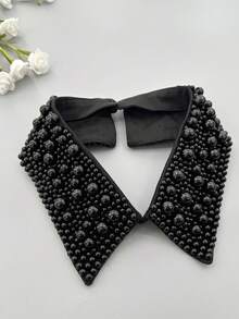1pc Black & White Faux Pearl Collar Necklace, Versatile For Dress For Christmas Decor - Pearl Fake Collar - View 27