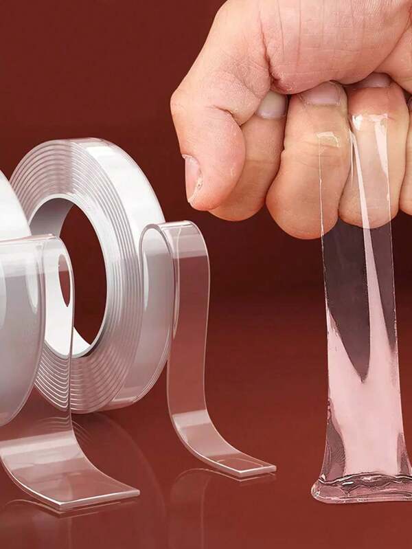 5 piezas de cinta adhesiva transparente de doble cara gruesa y resistente, cinta nano transparente, sin costuras, adecuada para oficina, hogar y uso diario. Cinta nano, cinta adhesiva de doble cara, transparente, reutilizable y resistente al agua, cinta monstruo, cinta adhesiva de pared reutilizable, adhesivo fuerte, para coche, baño, cocina, hogar, fiesta, accesorios de decoración de globos, cinta resistente al calor