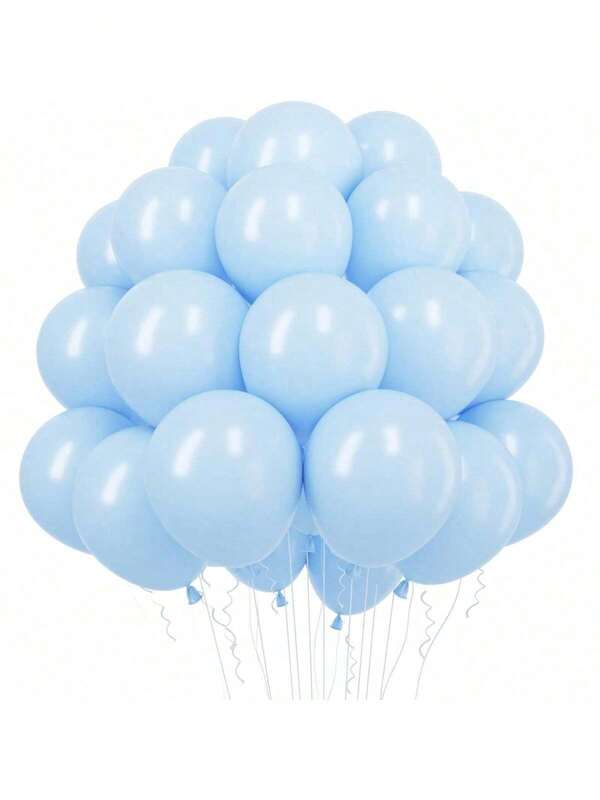 [Kombination verschiedener Größen] 50/100 Stücke 5/10/12 Zoll helle blaue Latex Heliumballons (mit weißem Band) - geeignet für Geburtstag/Abschluss/Hochzeit/Raumdekoration/Themenparty Dekoration