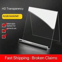 10pcs Acrylic Book Stand, Clear Acrylic Display Shelf, For Books, Music Albums, Artwork, Letter & Postcard Organizer, Desktop Decor For Home Office Library,School Supplies,Back To School
