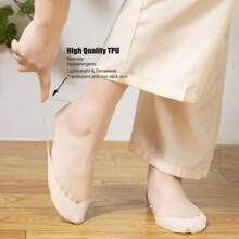 1/4/8 Pairs Women's Multi-Color Sponge Pad Boat Socks, Anti-Slip Invisible Thin Liner Socks For High Heels, Spring Summer Shallow Mouth Socks