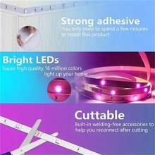 131英尺/100英尺/32.8英尺LED灯带，电视LED背光灯，5050 RGB LED灯带，带USB接口，可同步变色，可通过44键遥控器/App控制，适用于家居装饰、卧室、圣诞派对、节日房间装饰、家庭聚会等场合。 - 白色44鍵控制器-APP control - 查看 9