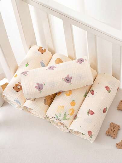 2pcs Newborn Bath Towel, Double-Layer Gauze Swaddling Towel, Thin Style For Summer, Sun-Shading Blanket, Soft Newborn Swaddling Cloth (31.49 Inches/80 Cm * 31.49 Inches/80 Cm)