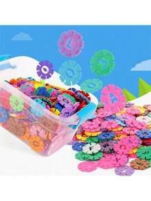 100 Pieces/Set, Early Education Toy Snowflake Puzzle Blocks, Kindergarten Children, Boys And Girls, Baby Intelligence Development Blocks Are Very Suitable For Kindergarten Classrooms(Some Colors And Styles Are Random)(The Specific Size Of Each Individual Image Is Explained) - Multicolor - View 10