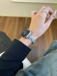 1条装饰性优雅星形超薄皮革表带，兼容系列，女士万圣节黑色吊坠，纤薄设计，尺寸：38mm、40mm、41mm、42mm、44mm、45mm、46mm、49mm，兼容 Ultra、S10、9/8/7/6/5/4/3/2/1、SE - 藍色 - 查看 2