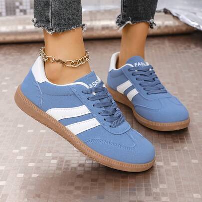 Hidkat 女士夏季运动鞋，新款春秋季薄款休闲平底软底防滑拼色户外运动鞋