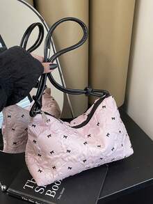 时尚亮片黑色手提包，新款休闲单肩女士手提包，百搭大方白色背包