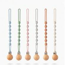 1 pieza Clip para chupete de bebé, hecho de silicona, diseño de una sola pieza, suave y flexible, superficie texturizada, adecuado para aliviar la molestia de la dentición en bebés niños y niñas, recién nacidos - Multicolor - Ver 3