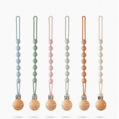 1 clemă pentru suzetă pentru bebeluși, fabricată din silicon, design dintr-o singură piesă, moale și flexibilă, suprafață texturată, potrivită pentru ameliorarea disconfortului cauzat de erupția dentară pentru bebeluși băieți și fete, nou-născuți