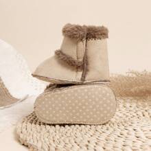 Simple Solid Color Infant Warm Boots, Casual Outdoor Comfortable Autumn/Winter