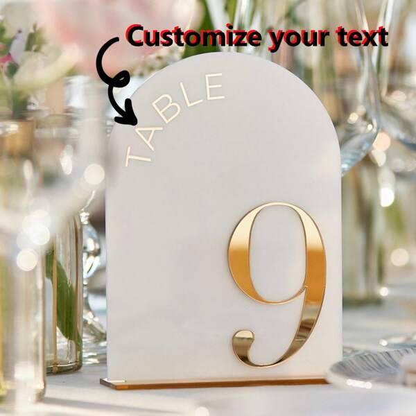 Números de mesa de boda con arco - Números de mesa de acrílico blanco 3D dorados de espejo - Letreros de mesa de boda - Señalización de mesa - Ajuste de mesa de boda. Use nuestros números de mesa con arco para elevar el ajuste de su mesa de boda. Estos letreros de mesa de boda están hechos de acrílico blanco de alta calidad con números en acrílico espejo dorado 3D. Cada letrero de mesa viene con un soporte.