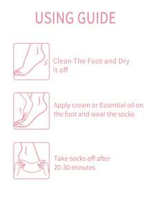 1双高吸收凝胶保湿足袜，可重复使用，粉色，亲肤，居家SPA，保湿滋养 - 粉色 - 查看 9