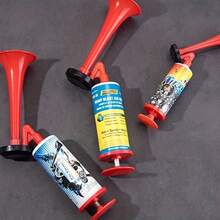 2 Pieces Cheer Portable Trumpet - Great For Sailing, Sports, Racing, Camping And More - Race Safety Alarm With Stand For Celebrations, Birthdays, Games And Festivals - Red