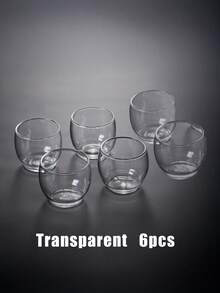 6pcs High Borosilicate Glass Small Tea Cups, Grey, Thick, Heat-Resistant, Premium Tea Cups - Dark Grey - View 9