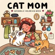 [New Bestseller] Healing Coloring Books For Adults - Stress Relief Doodle Book | Includes 24 Pages Of Comfortable Pattern Scenes | Warm Family DIY Hand-Painting | Cat Mom Creative Gift | High Cost-Performance Parent-Child Interaction | Suitable For Back-To-School Gifts (Recommended For Use With A Painting Pad)