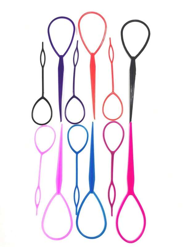 4 piezas de accesorios para el cabello con coleta, 2 pares de herramientas para trenzar a la francesa, herramienta para dar volumen al cabello, sujetadores de coleta para mujeres y niñas