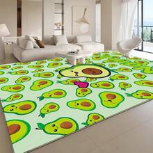 1pc Personalized Avocado Pattern Custom Name High Definition Digital Print Carpet, Suitable For Living Room, Bedroom, Outdoor - Multicolor - View 5
